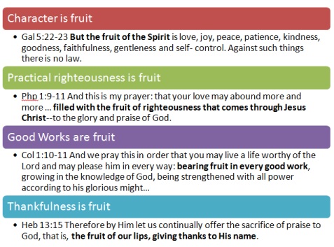 Types of spiritual fruit