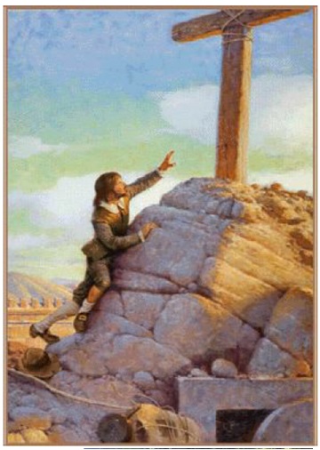 Pilgrim's burden freed at the cross